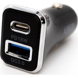 Winex W002 Mobile Usb A PD18W Çift Çıkışlı 36W Siyah Araç Şarj Aleti