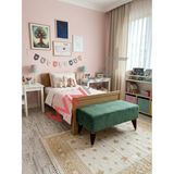 Winflex Dekoratif Dikdörtgen Puf –(38 x 100CM) Su Yeşil Renk - 38 X100 CM - Açık Yeşil