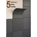 Winflex Mini Eko Akustik Ahşap Panel Antrasit Gri - 60X60CM - 60 X 60 CM