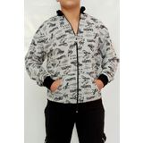 Wingetstar Gri Yazılı Desen Erkek Sweatshirt
