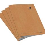 Wings Journal 4’lü Kareli Tel Dikişli Defter Seti – Kraft Kapak, Hafif Holme Kağıt, A6 – toplam 288 Sayfa