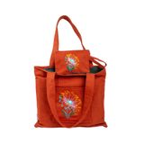 Wings Of Simurg Butikmutik-lotus Çiçeği Nakış Işlemeli Fermuarlı Kanvas Bez Çanta ve Lotus Nakışlı Cüzdan