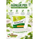 Winion Geniş Kanatlı Negatif İyonlu Anion Ped Günlük Hijyenik Ped Yeşil