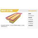 WINKEL WAF-070B Hava Filtresi 500 09- Linea Egea 15- Doblo 10- Yeni Model Fiorino 07- Qubo 08 10- Punto Evo Hava Filtresi 37831069