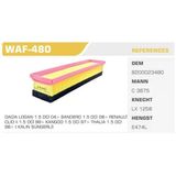 WINKEL WAF-480 Hava Filtresi CLIO II CLIO Thalia Kangoo Megane / Logan Sandero / Almera 1.5 DCI Süngerlı