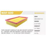 WINKEL WAF-600 Hava Filtresi Focus 98-04 Tourneo Connect 02- Transit Connect 02- 1.4 16V 1.6 16V 1.8 TDCI 1.8 16V 2.0