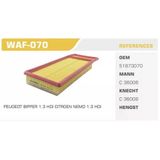 WINKEL WAF-70 Hava Filtresi 500 09- Linea Egea 15- Doblo 10- Yeni Model Fiorino 07- Qubo 0 Punto Evo Grande Hava Filtresi 37831007