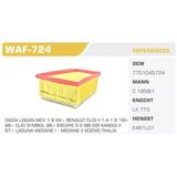 WINKEL WAF-724 Hava Filtresi CLIO II Megane I II Laguna I II Scenic 1.4 1.6 16V 2.0 16V F4R Üçgen Tıp