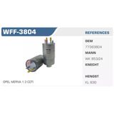 Winkel Wff-3804 Mazot Filtresi Albea Doblo Fiorino Punto Evo Grande Punto Meriva 0310 1.3 Cdtı Koli 24 Ad. 8130.58