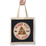 Winky Poo Emoji All Star Converse Logo Bez Çanta Uzun Saplı - Açık Bej - 40 X 40