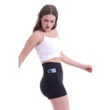 winmoda Kadın Cepli Tayt Şort Siyah Renk Korse Kumaş Sıkılaştırıcı Şort Tayt /sports Tıghts Shorts