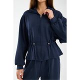 winmoda Kadın Modal Kumaş Fermuarlı Eşofman Takımı Bel Büzgülü Baggy Pantolon Rahat Spor Takım