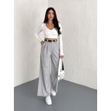 Winmoda Lima Kumaş Pantolon Ön Pileli /Kemerli Kumaş Pantolon-Kadın Kumaş Pantolon
