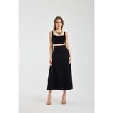 Winmoda Yüksek Bel Dökümlü Kloş Uzun Etek 94/96 cm – Tesettür Uyumlu, Gabardin, Yandan Fermuarlı, Iç Göstermez - Siyah - XL