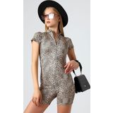 Winmoda34 Kadın Mini Fermuarlı Şort Tulum