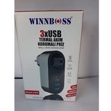 WINNBOSS 3X USB Lİ TERMAL AKIM KORUMALI PRİZ