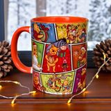 Winnie The Pooh Hediye Paketli Premium Porselen Kaliteli Çay Kahve Kupası - Turuncu - 330 ml