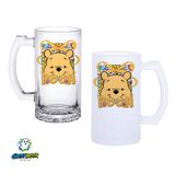 Winnie The Pooh Kulplu Bira Bardağı Buzlu Veya Şeffaf Seçenekli 0363