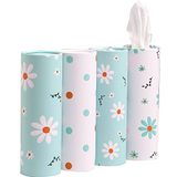 Winoo Design Yüz Mendili Toplu Araç Mendil Tutacağı - 4 PK Araba Mendili Silindir, Araba için Doku Tutucu, Araba Bardak Tutacağı için Seyahat Dokuları, Dolum Araba Mendil Kutusu Yuvarlak Konteyner