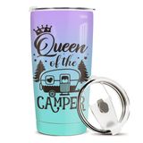 winorax Queen of The Camper Tumbler Kamp Hediyeleri Kampçılar İçin Kocadan Kadın Erkek Arkadaş Kız Kardeşler En İyi Arkadaş Kapaklı Kahve Fincanı 20oz Paslanmaz Seyahat Kupası