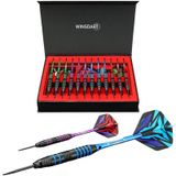 WINSDART Dart Metal Uç Seti, Dartboard Çelik Uçlu Dartlar için Profesyonel Metal Dart Seti, Kaymaz Demir Namlu Alüminyum Dart Milleri, Ekstra Uçuşlar, Dart Kalemtıraşı, Hediye Kutusu