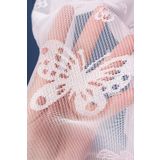 WİNSEV Pembe Kelebek Genç Ile Çocuk Odası Örme Tül Perde Ütü Istemez (1/3 Sık Pile) PEMBE 150 x 260