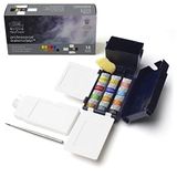 Winsor & Newton 0190685 profesyonel sulu boya, sanatçı kalitesinde canlı sulu boya, yüksek renk parlaklığı ve parlaklık, solmaz, arşiv kalitesi - saha cebi seti, 1/2 kap içinde 12 renk