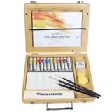 Winsor & Newton 0190692 Proessional sulu boya seti, bambu kutu, 12 ışığa dayanıklı sulu boya, 5 ml tüpte, 2 fırça, A5 blok, karıştırma paleti ve aksesuar