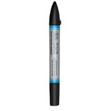 Winsor & Newton 0201139 sulu boya kalemi – 2 uç, fırça ve ince uç, solmaz, kaligrafi, çizimler için yüksek pigmentli sulu boya – Gök mavisi renk tonu
