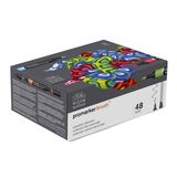 Winsor & Newton 0290080 Brushmarker kalem (çizimler, kaligrafi, tasarım ve mizanpaj için, kama ve fırça ucu ile çizgisiz çizim yapma) 48 renk seti