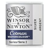 Winsor & Newton 0301617 Cotman metalik sulu boya, stüdyo sulu boya, canlı yüksek kaliteli renkler, çok iyi işleme özellikleri, 1/2 kap - gümüş