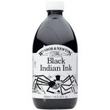 Winsor & Newton 1050030 Çizim Mürekkepleri - Kaligraflar, illüstratörler, grafik sanatçıları için çizim mürekkebi - suya dayanıklı boyalar, mükemmel şeffaflık, 500 ml şişe - siyah