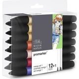 Winsor & Newton 12+1 Adet Promarker Manga Set 1 Renkli Keçeli Kalemler ile Yaratıcı Çizim