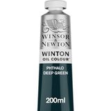 Winsor & Newton 1437048 Winton, ince kaliteli yağlı boya – 200 ml tüp, eşit kıvamlı, ışığa dayanıklı, yüksek kapatma gücü, renk pigmentleri açısından zengin – ftalo koyu yeşil