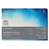 Winsor & Newton 6664005 profesyonel sulu boya kağıdı, bloknot – 20 yaprak, 17,8 x 25,4 cm, 300 g/m², saten, arşivlenebilir kalitede parlak doğal beyaz kağıt, sarıya dayanıklı