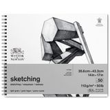 Winsor & Newton 6672008 eskiz kağıdı, ekstra beyaz, 35,6 x 43,2 cm, 50 yaprak spiral blok