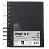 Winsor & Newton 6673001 spiral ciltli eskiz defteri - 50 yaprak eskiz kağıdı, 170 g/m², mikro delikli yapraklı, DIN A6