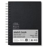 Winsor & Newton 6673002 spiral ciltli eskiz defteri - 50 yaprak eskiz kağıdı, 170 g/m², mikro delikli yapraklı, DIN A5