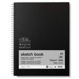 Winsor & Newton 6673004 spiral ciltli eskiz defteri - 50 yaprak eskiz kağıdı, 170 g/m² mikro delikli yapraklı DIN A3
