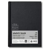Winsor & Newton 6673006 eskiz defteri, 50 yapraklı eskiz kağıdı, 170 g/m², sert kapak, sırt yapıştırmalı, mikro delikli yapraklar - A5