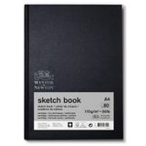 Winsor & Newton 6673015 eskiz defteri, 80 yapraklı eskiz kağıdı, 110 g/m², sert kapak, sırt tutkallı, mikro delikli yapraklar - DIN A4