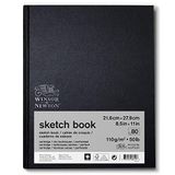Winsor & Newton 6673018 eskiz defteri, 80 yaprak eskiz kağıdı, 110 g/m², sert kapak, sırt tutkallı, mikro delikli yapraklar - 22,9 x 30,5 cm