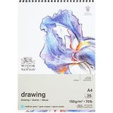 Winsor & Newton 6691006 Spiral blok içinde çizim kağıdı - 25 yaprak DIN A4, 150 g/m², orta tanecik, doğal beyaz, asitsiz, eskimeye dayanıklı, kurşun kalem, pastel ve kömür için ideal