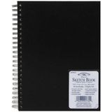 Winsor & Newton Black Sert Kapaklı Spiralli Eskiz Defteri 110 gr (80 Yaprak) A4