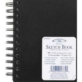 Winsor & Newton Black Sert Kapaklı Spiralli Eskiz Defteri 110 gr (80 Yaprak) A6