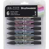 Winsor & Newton Brush Marker Pastel Tonlar Seti 6 Renk Hafif ve Nazik Fırça Kalemler