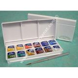 Winsor & Newton Cotman Pocket Box Tablet Sulu Boya 12 Renk + Fırça