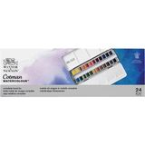Winsor & Newton : Cotman : Sketch Box : Sulu Boya Seti : 24 Renk x Yarım Tablet (Metal Kutu)