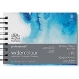 Winsor & Newton : Professional : Spiralli Sulu Boya Bloknotu : 300 gr : 15 Sayfa : 13 x 18 (Soğuk Baskı)