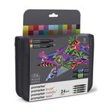 Winsor & Newton Promarker Çift Uçlu Keçeli Kalem 24'lü Geniş Renk Seçeneği ile Sanatçılar İçin